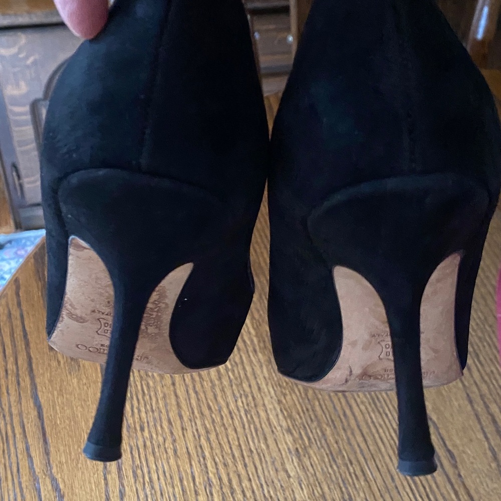 Jimmy Choo Black Suide Heels with Buckle Detail - Picture 12 of 13